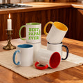 Topjlh Blanks 11oz Sublimation Coffee Ceramic Mugs with Colorful Inner and Handle Classic Drinking Cups Custom Branding Gifts