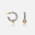 2024 Dazan New INS Winter Trendy 18k Pvd Gold Plated Stainless Steel Vintage Polished Super Shine Circle C Hoop Mixed Earrings