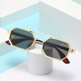 S2278 Side Shield Eco Friendly Wholesale Price Womens Mens Sunglasses Custom UV400 Metal Logo Square Double Bridge Sunglasses