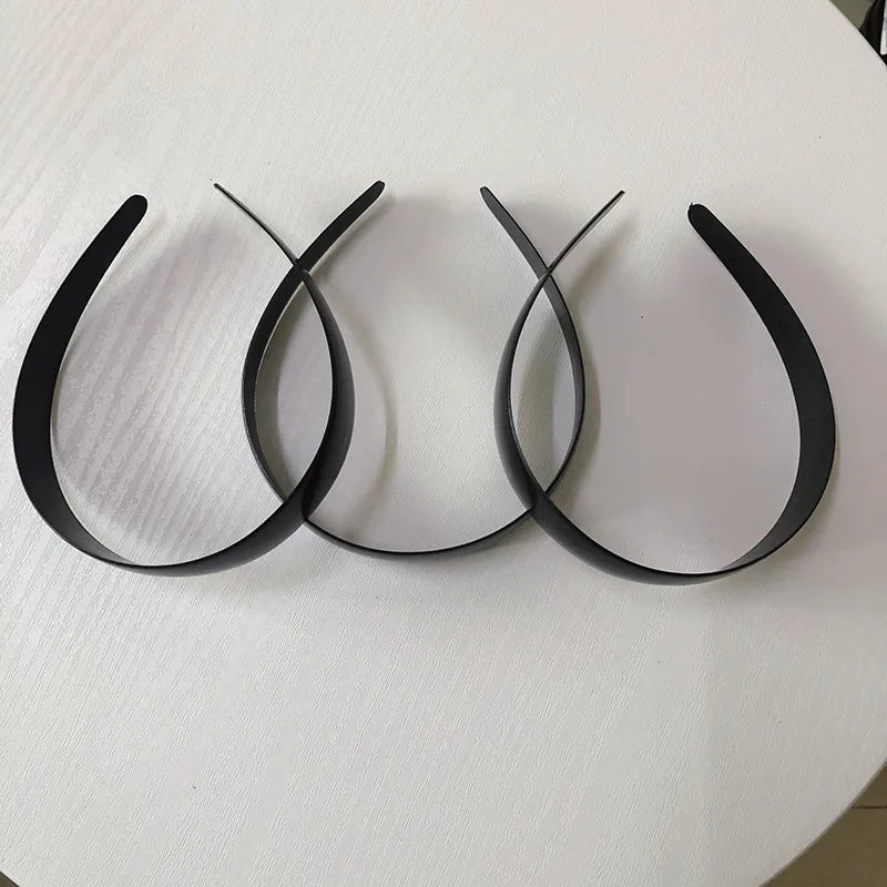 3cm White Black Arched ABS Plastic Headbands No Teeth Plain Hairbands Base Hair Hoop for DIY Hair Accessories