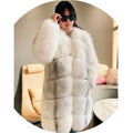 Big V Collar 6 Panels Thick Genuine Thick Luxury Natural Saga Fox Fur Cost