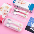 Food Grade 18/8 Metal Material Kids Child Flatware Spoon and Fork Set Kid Stainless Steel Cutlery Set with Plastic Box