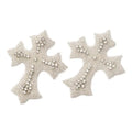 DIY Sock Scarf Applique Bridal Luxury a Rhinestone Applique for Wedding Dress Sash Handmade Iron-on Beaded Cross Applique Patch MegaBDM