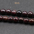 HZ New Natural About 8mm Garnet Stone Loose Beads for Necklace Accessories