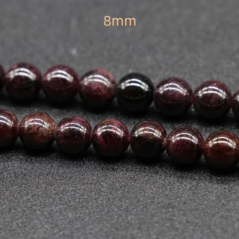 HZ New Natural About 8mm Garnet Stone Loose Beads for Necklace Accessories