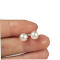 Hot Products S925 Silver Jewelry White Round Freshwater Pearl Stud Earring 5A Pearl Earrings