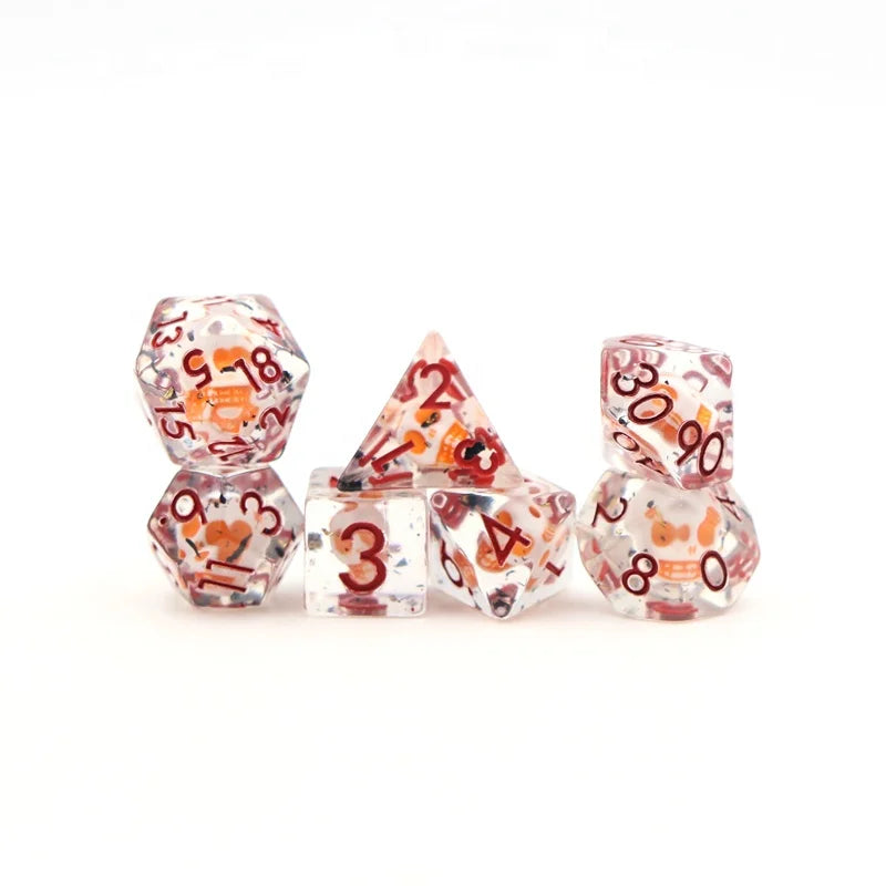 Custom logo Resin Dice Set Oem Whole Sale Rpg Dice Set