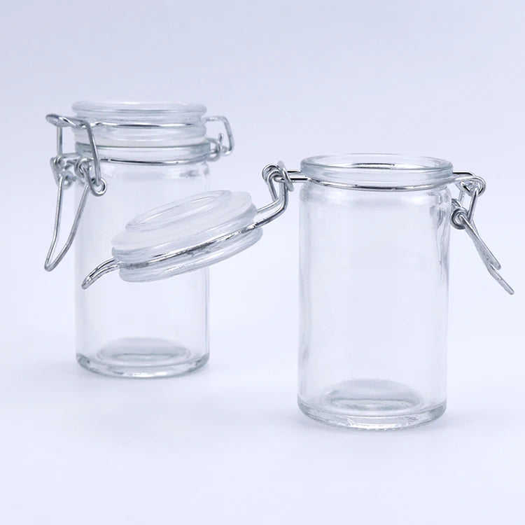 Wholesale Custom Smoking Accessories Food Grade Round Empty Storage Glass Food Jar With Lid