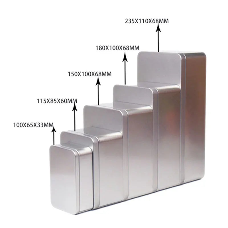 Wholesale Recyclable Rectangular Metal Tinplate Box Empty Storage Gift Tin Containers for Biscuit Tea Chocolate Other Foods
