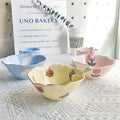 Solhui Hand Made Irregular Bear Tulip Ceramic Bowl Cute Hand-painted Cartoon Cloud Breakfast Salad Bowl