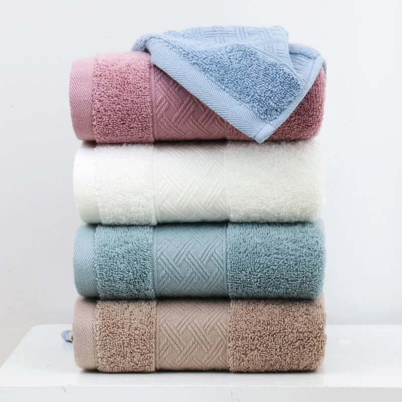 Custom Solid Geometric Jacquard Face Towel Water Absorption Hand Towel 100% Pure Combed Cotton Face Towel