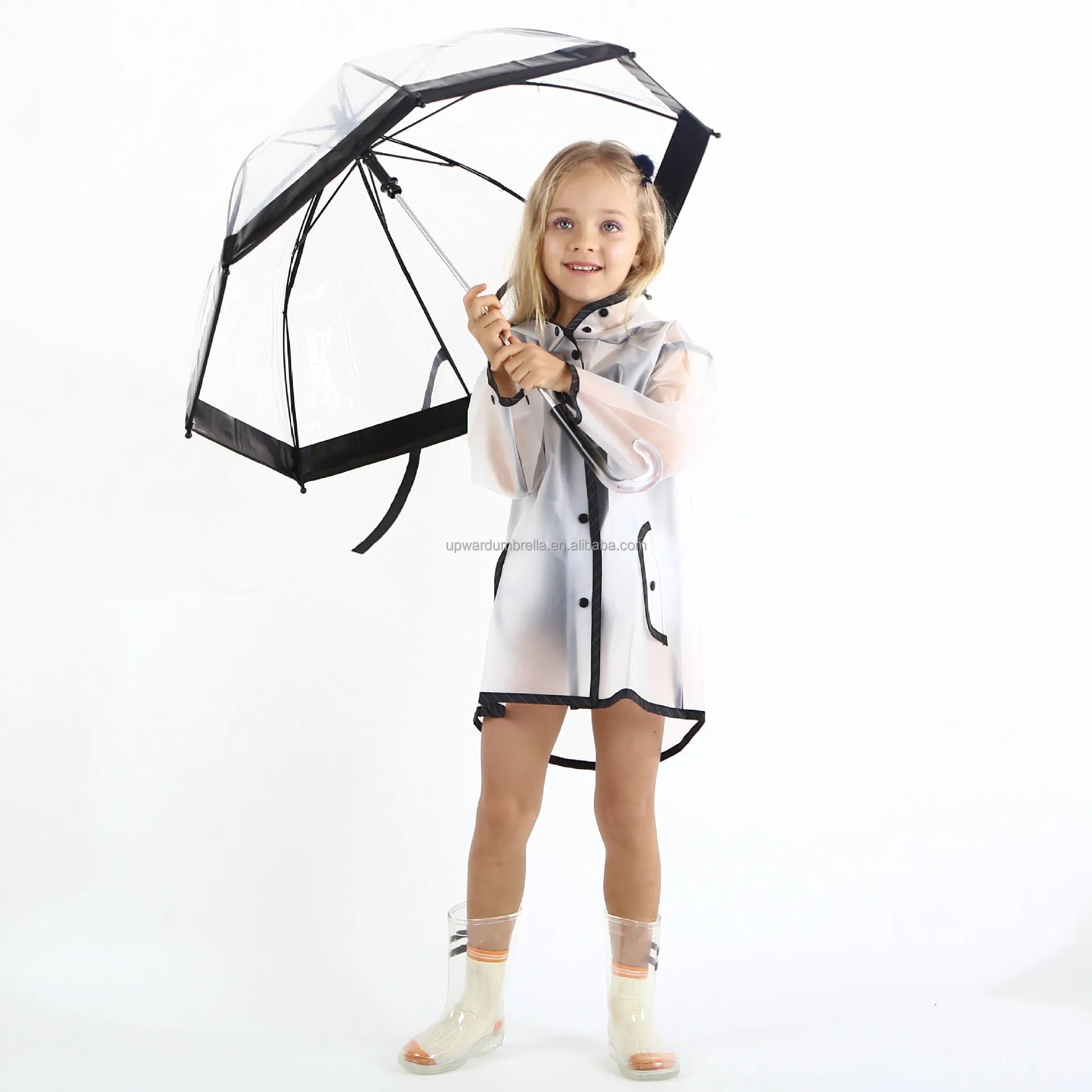 Kid Umbrella Pvc Plastic clear Umbrella Customized Printing Transparent Kids Umbrellas Wholesale