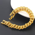 JXX JSL-Z147 Fashion 24K Gold Plated Thick Men'S Double Layer Chain Bracelet