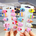 Korean Cute Cartoon Bangs Plastic Mixed Color Handmade Sweet Hairpin Girls Hair Clip Fruit Ice Cream Kids Hair Accessories Seta
