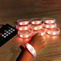Finegreen Lighting New Arrival DMX 2.4G Radio Control LED Wristbands Bracelet Custom Logo Printing Bands for Graduation Ramadan