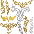 Diy Cosplay Garment Accessories Iron-on Applique Sticker Creative Patterns Embroidery Costume Wedding Dress Gold Silver Patch