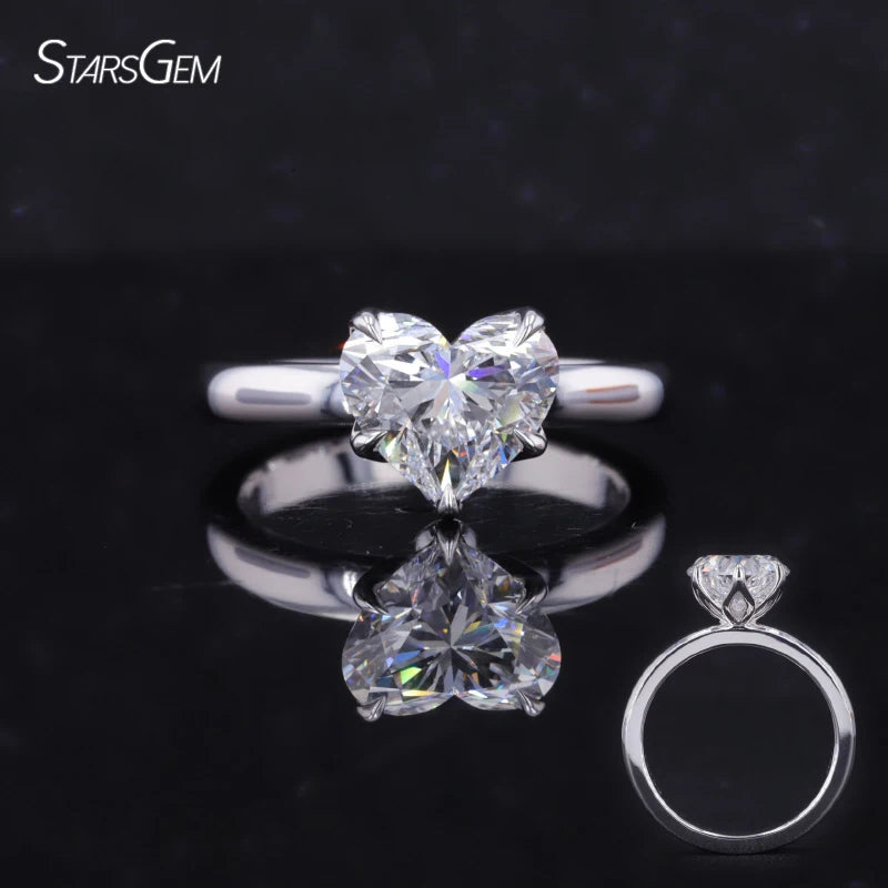 Classic Tulip Diamond Jewelry 1CT D VVS Heart Shape  HPHT CVD IGI Lab Grown Diamond 14K Yellow Gold Engagement Rings