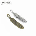 YuenZ 2 Colors Feather Charms Necklace Jewelry Making Bronze Tibetan Silver Antique Pendants DIY Handmade 27*11mm D308