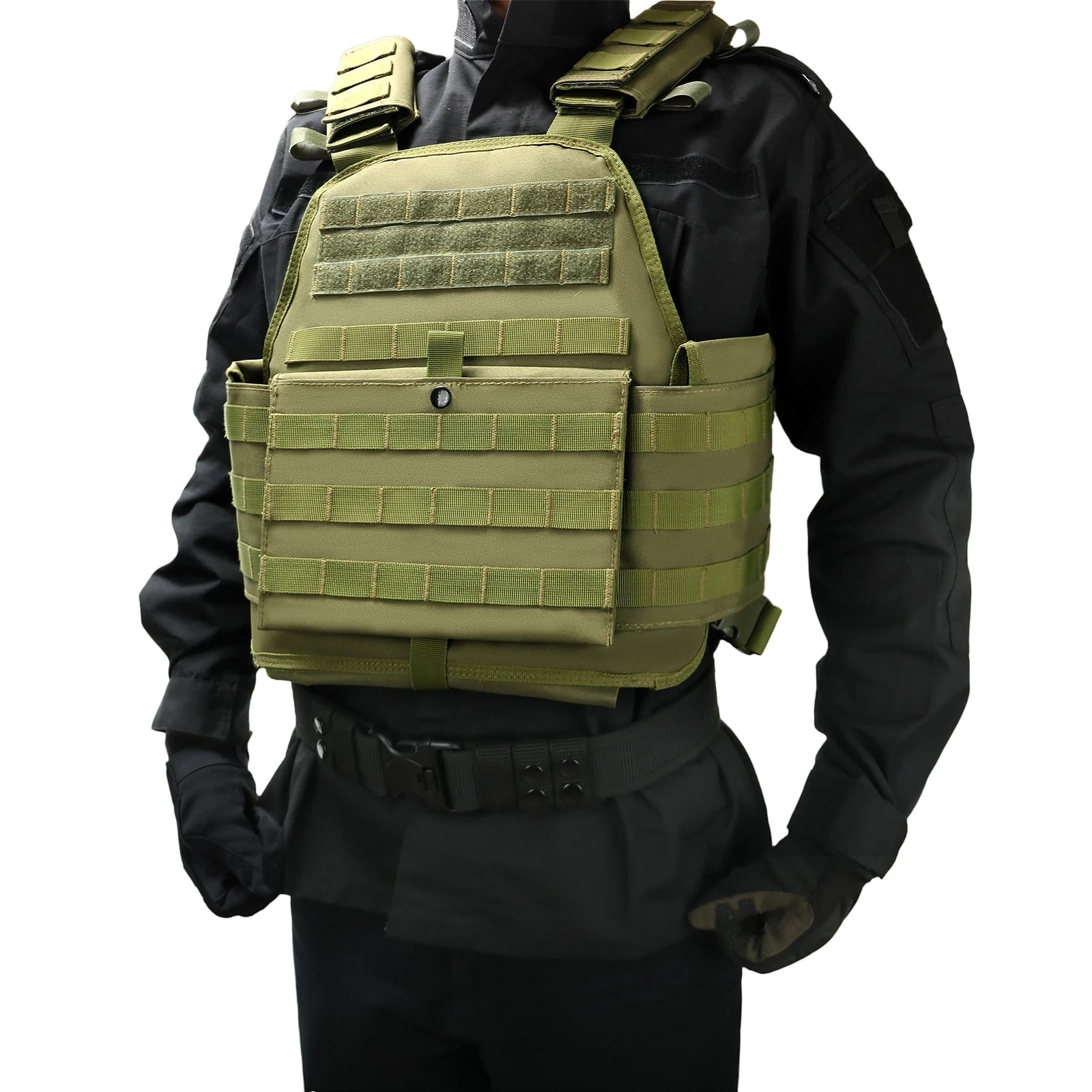 Tactical Plate Carrier Vest Adjustable MODULAR Combat Vest for Hunting & Outdoor 600D Nylon Protective Gear with MOLLE System