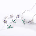 Popular Zircon Marriage Luxury 925 Sterling Silver Necklace and Earrings Women's Jewelry Set