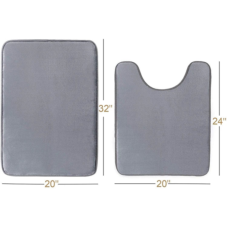 FMT Bathroom Products Non-Slip Solid Pattern Bath Rug Soft Absorbent Memory Foam Bathmat Toilet Carpet Bath Mat
