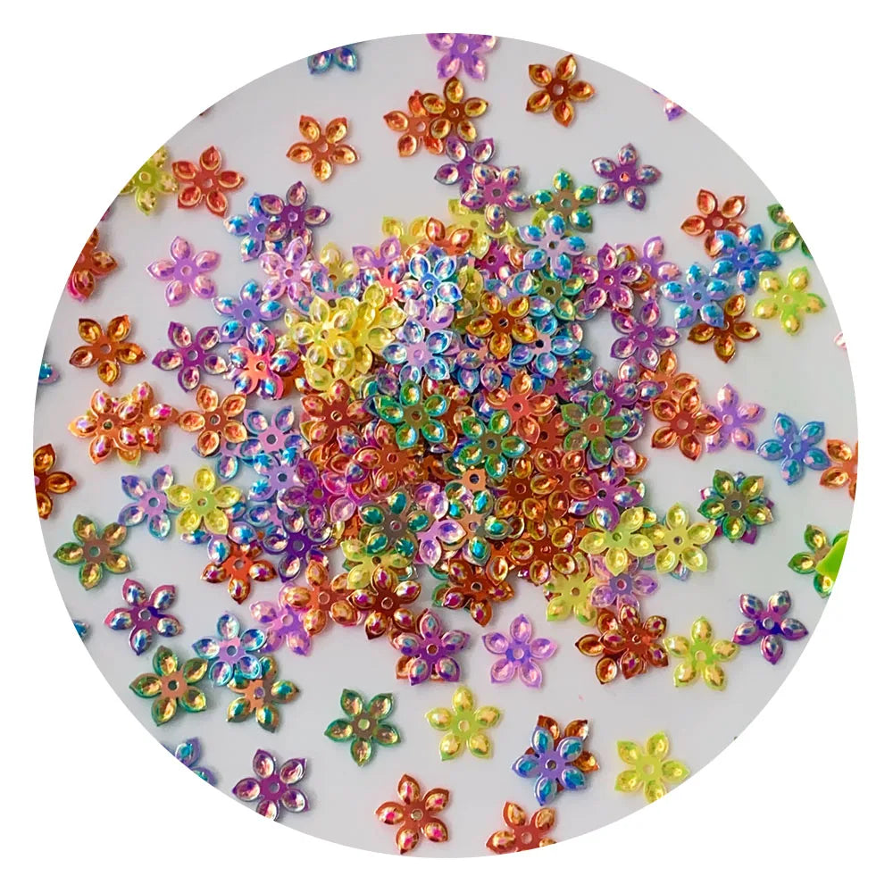 Holographic Five-Leaf Flower Shape Cup Sequin for Clothes Accessory Women Kids DIY Garment Decoration