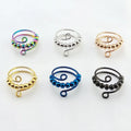 10 Beads Good Luck Stress Relief Ring Stainless Steel Double Layer Adjustable Decompression Rotatable Bead Ring