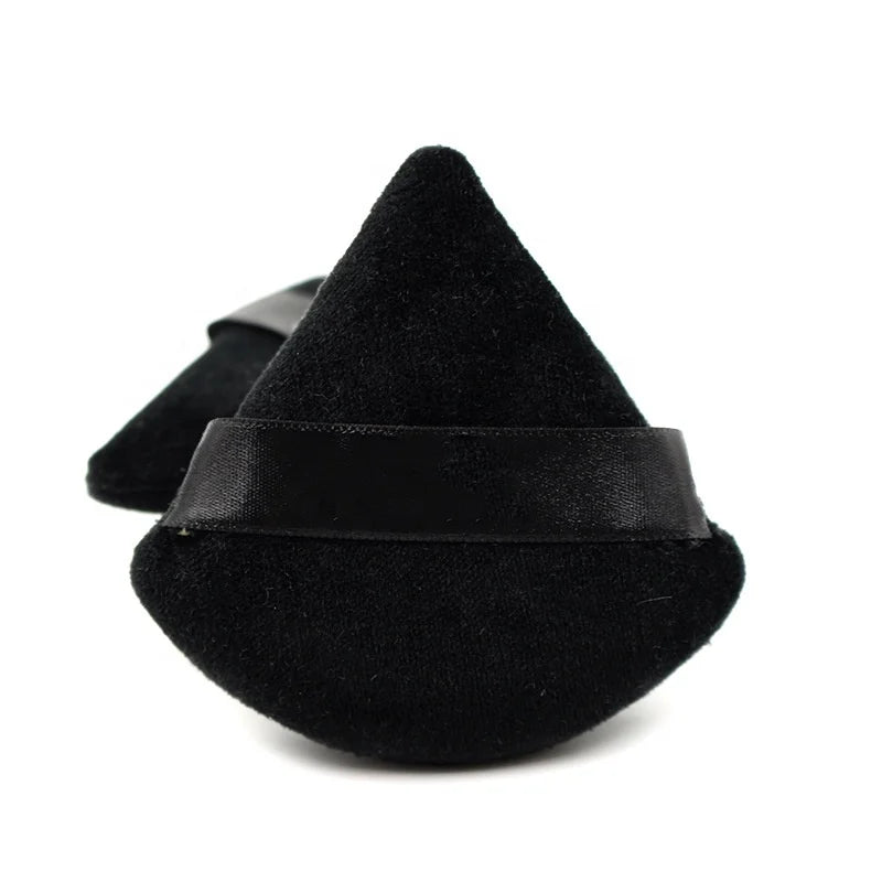 Wholesale Portable New Design Triangle Cosmetic Makeup Sponge Black Cotton Powder Puff