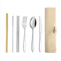 Easy Carrying Portable Travel Camping Stainless Steel Knife Fork Spoon Cutlery Set with Case