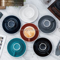Cappuccino Thickened Coffee Cup Kitchen Accessories White Rim 150cc Ceramic Mug Custom Logo OEM Colorful Coffee Mug Set