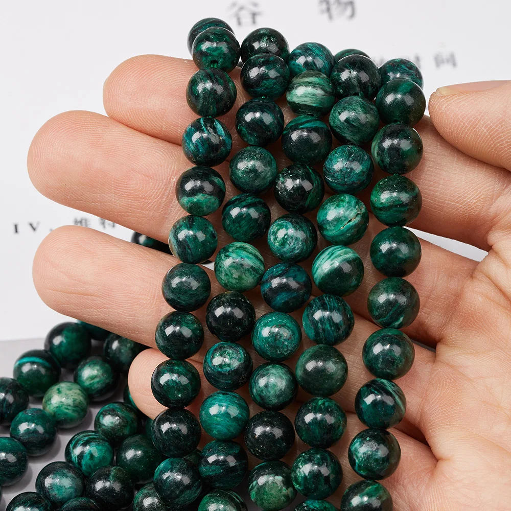 2/3/4/6/8/10mm Natural Emerald Prehnite Garnet Gemstone Round Loose Beads for Jewelry Making DIY