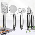 Home Collection Smart Stainless Steel Dishwasher Safe Kitchen Utensil Double Head Pizza Cutter Garlic Press Grater