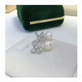 E1079 8-9mm DIY Natural Freshwater Pearl Charm Earrings Mounting Accessory 925 Sterling Silver Gold Plated  Jewelry for Women
