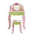 Dressing Table Toy Toddler Learning Toy Pretend Play Kids Vanity Makeup Toy Wooden Children Dressing Table MegaBDM