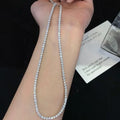Ruyi Jewelry 14k Solid Gold 8cts Lab Diamond Tennis Choker Necklace Women's Necklace Valentine's Day Gift