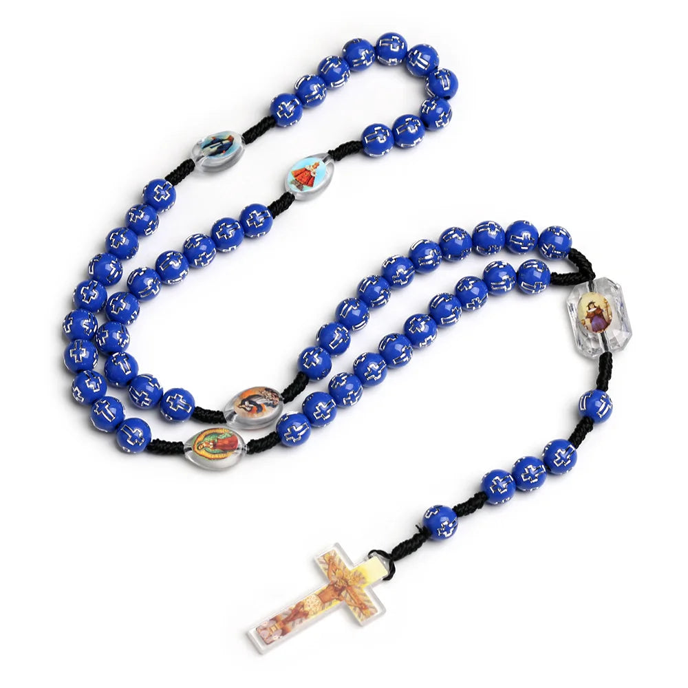 LC20231007 Wholesale Handmade Rosary Beads Catholic Religious Cross Rosary Necklace