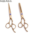 Hairdressing Scissors 5.5'' 6" AQIABI JP Stainless Hair Scissors Set Cutting Scissors Thinning Shears Gold A9002