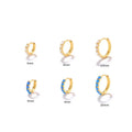 Wholesale NEW Gold Plated 925 Sterling Silver Opal Earrings 6mm 8mm 10mm Huggie Earring Hoops White Blue Opal Charming Earings