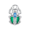 Factory 925 Sterling Silver Green Beetle Beads Animal Charms for Women Fit Bracelet DIY Necklace Jewelry Making Gift SCC2432