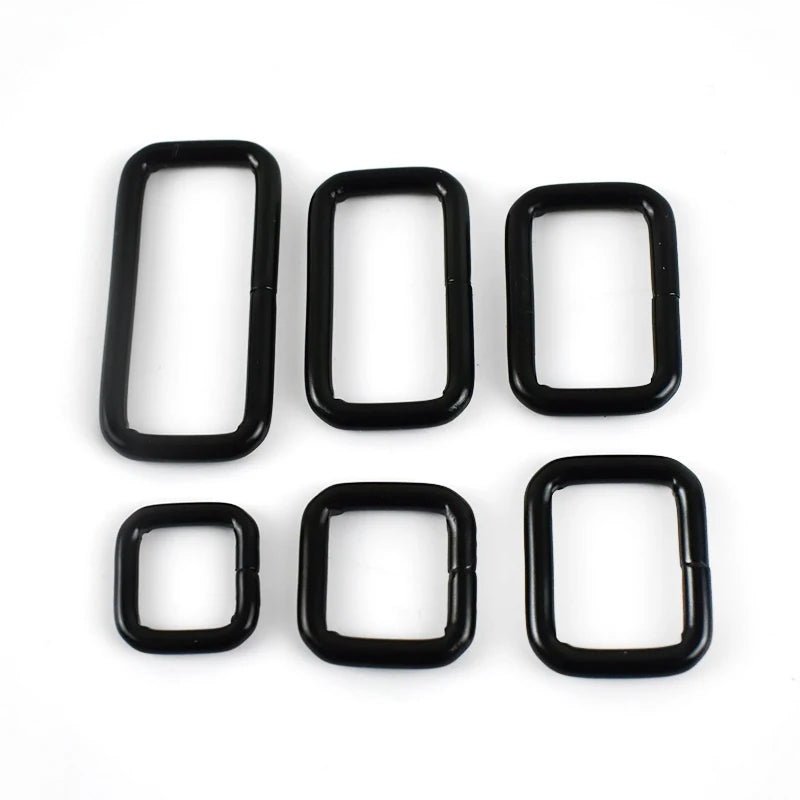 Meetee F4-5 16-38mm 4.8mm Thick Iron Belt Buckle Black Rectangle Buckles Handbag Strap Hardware Accessories Square Ring Buckle