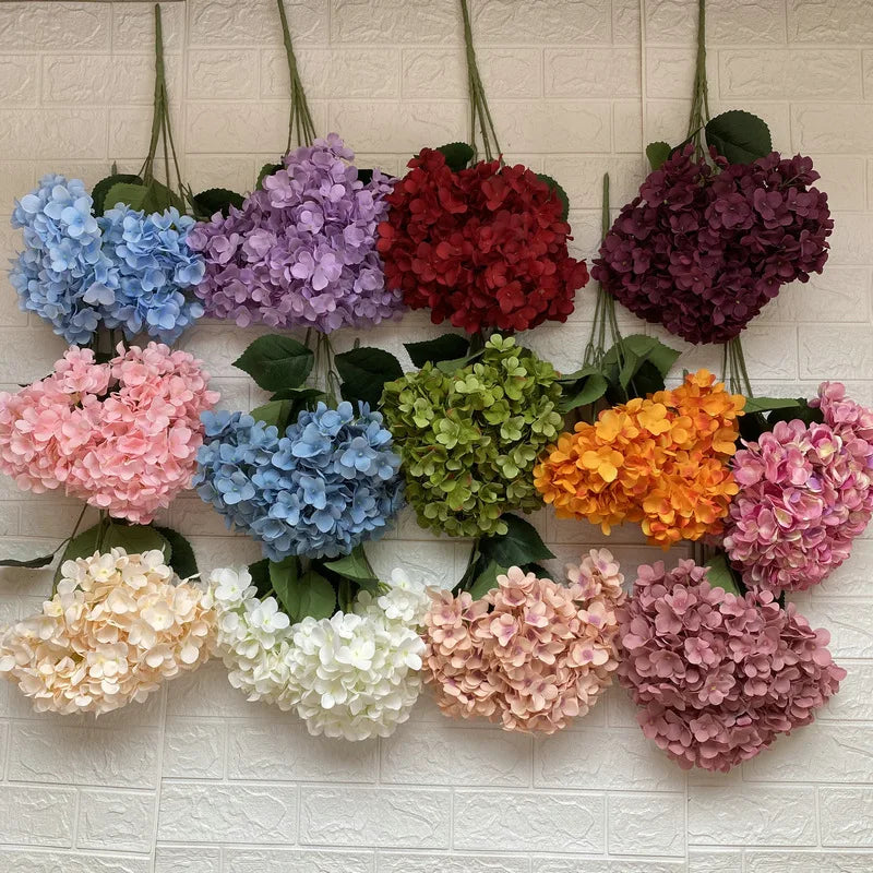 Purple Hydrangeas Flowers Artificial Wedding Wholesale Decorative Hydrangea Super September Lowest Price