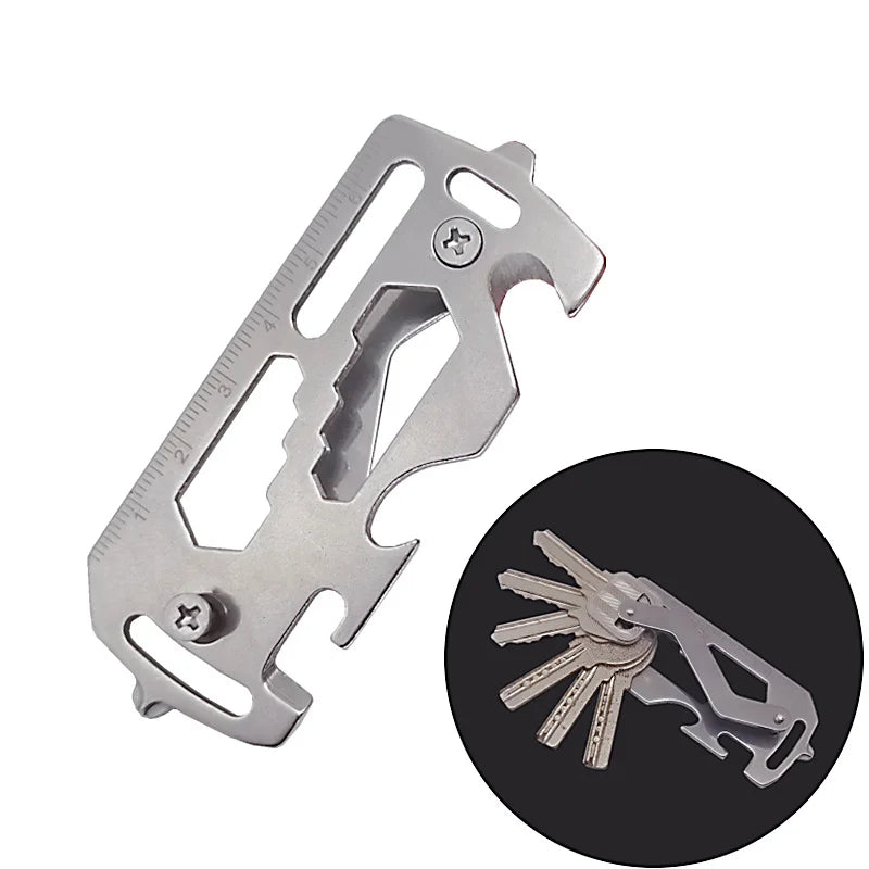 Smart Stainless Steel 20 in 1 Multi-Functional Tool with Bottle Opener Spanner & Screwdriver-Card & Key Organizer