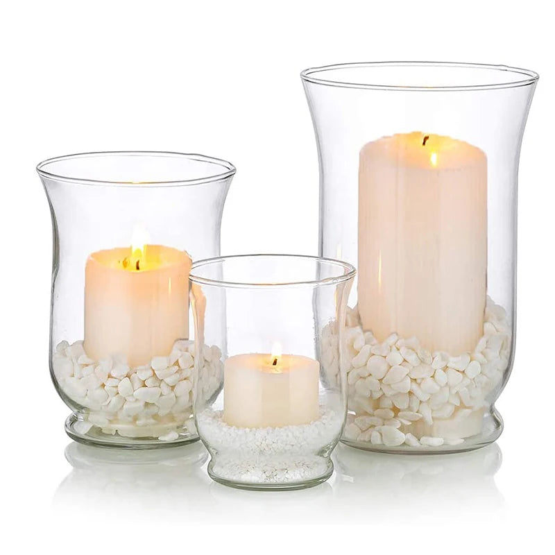 Glass Pillar Candle Holder Clear Hurricane Vase Tea Light Votive Pillar Floating Candle Glass Clear Hurricane Vase Holder