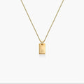 Stainless Steel Initial Necklace Square Letter Pendant Necklace 18k Gold Box Chain Classic Jewelry Wholesale