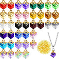 Cubic Crystal Charms Assorted Crystal Dangle Charms Pendants Handmade Dangle Bead Charms  for DIY Necklace Earring Accessories