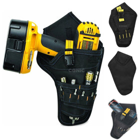 Portable Heavy Duty Drill Driver Holster Cordless Electrician Tool Bag Bit Holder Belt Pouch Waist Cordless Drill Storage Pocket