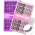 40 Pairs Pack Faux Mink Lashes Wholesale Synthetic Fiber Russian Strip Vegan False Eyelashes Supplies Short Fluffy Lash Vendor
