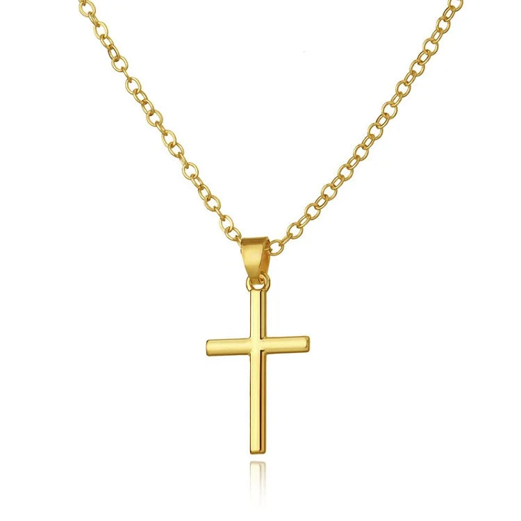 SC Personalized Hip Hop Necklaces Fashion Gold Plated Alloy Necklaces INS Style Cross Pendant Necklaces for Women and Men