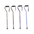 Hot Selling Printed Pattern With Adjustable Height Walking Stick Curved Elderly Walking Cane Crutches for Mountain Climbing