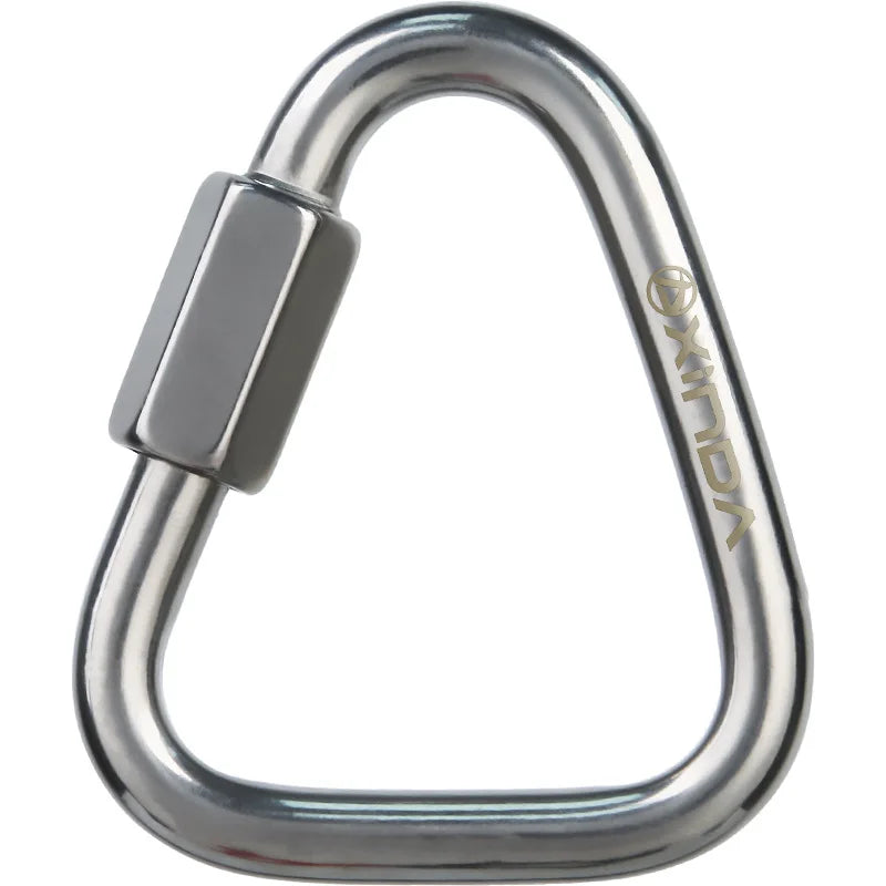 Xinda Outdoor Stainless Steel Triangular Arc Connecting Buckle Mellon Lock Mountaineering Safety Quick Hanging Lock Tool